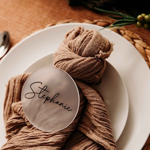 Posavasos impresos personalizados para bodas - Tarjetas de lugar para invitados de boda, ajustes de lugar, personalizados, posavasos - Acrílico, Hecho en Australia