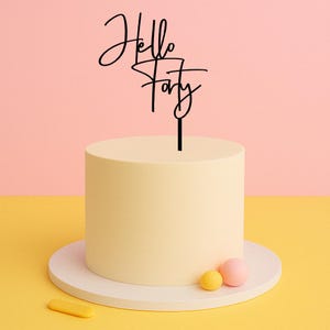 Hello Forty Prezent Tort Topper – Nowoczesna Dekoracja na 40 Urodziny