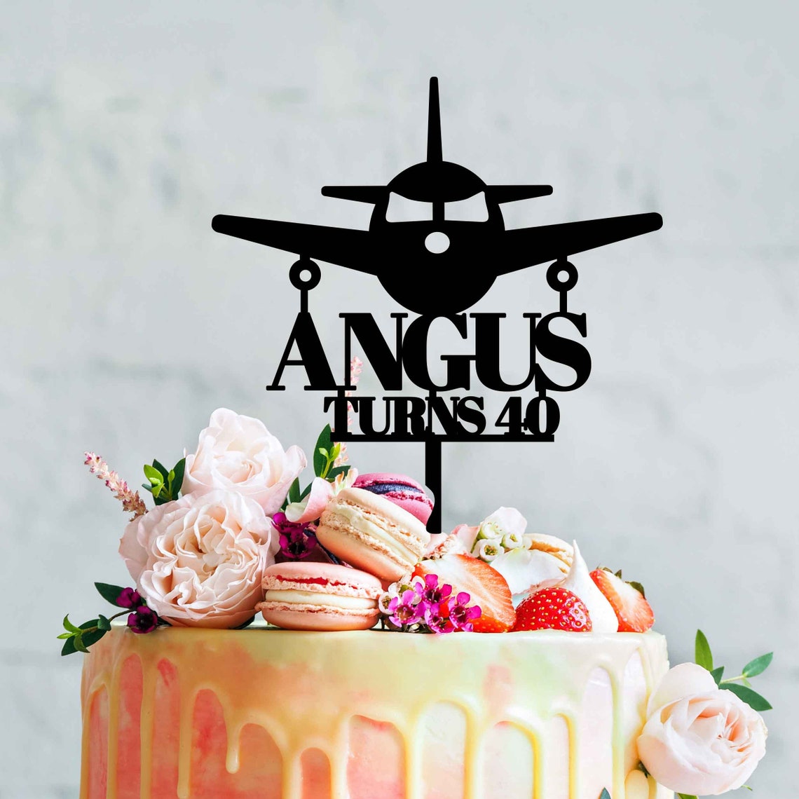 Plane Themed Personalised Cake Topper Airplane Cake Topper Etsy