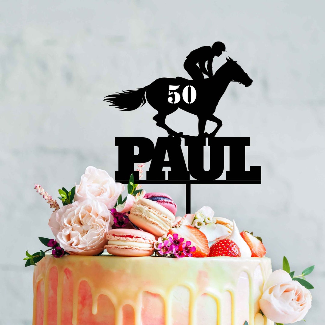 Horse Cake Topper Race Horse & Jockey Cake Decoration Horse Racing