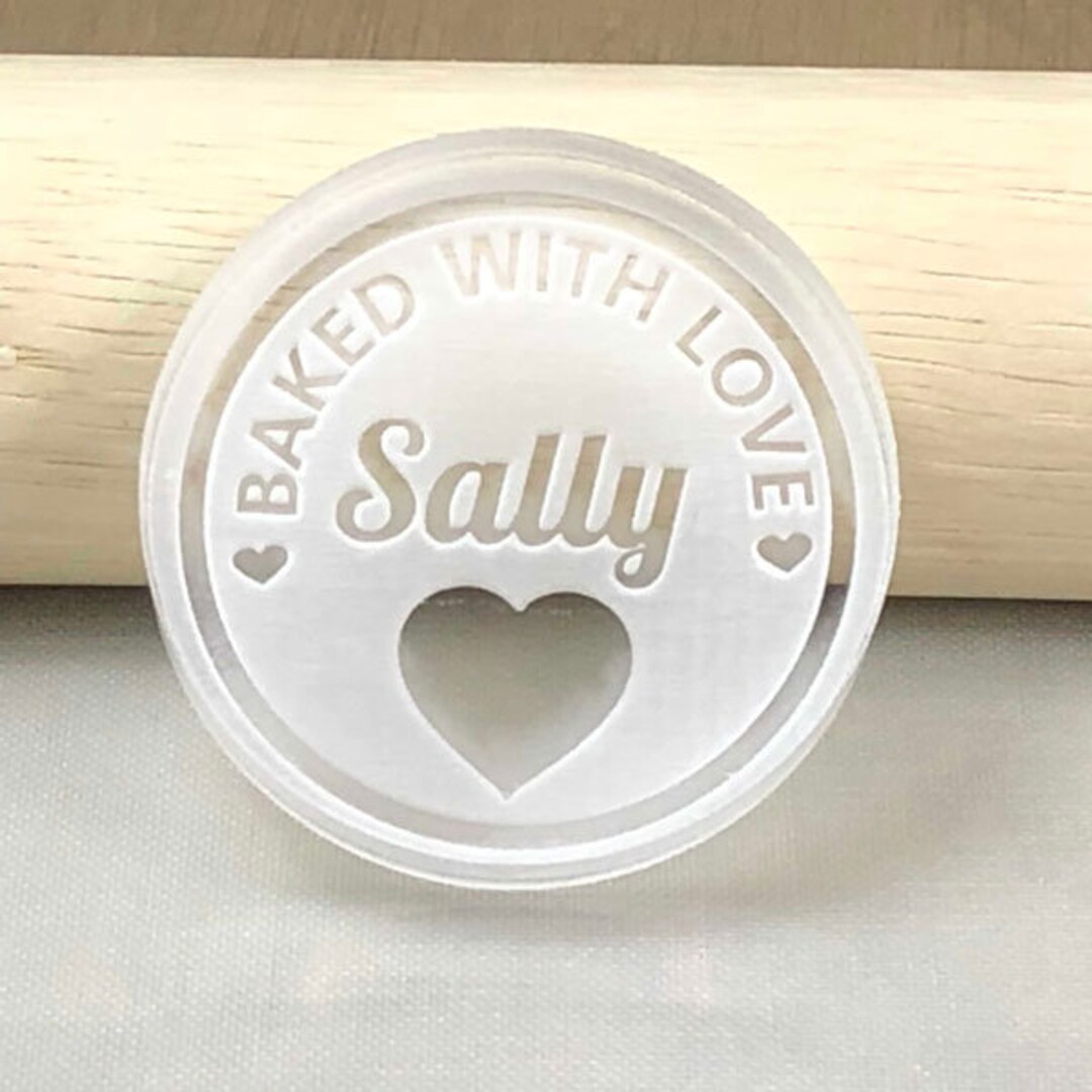 Personalised Cookie Stamps, Fondant Stamps, Embossers Baked With Love by custom Name STAMP1809