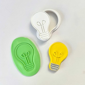 Light Bulb Cookie Stamp – Embossed Fondant Stamp and Cutter Gift