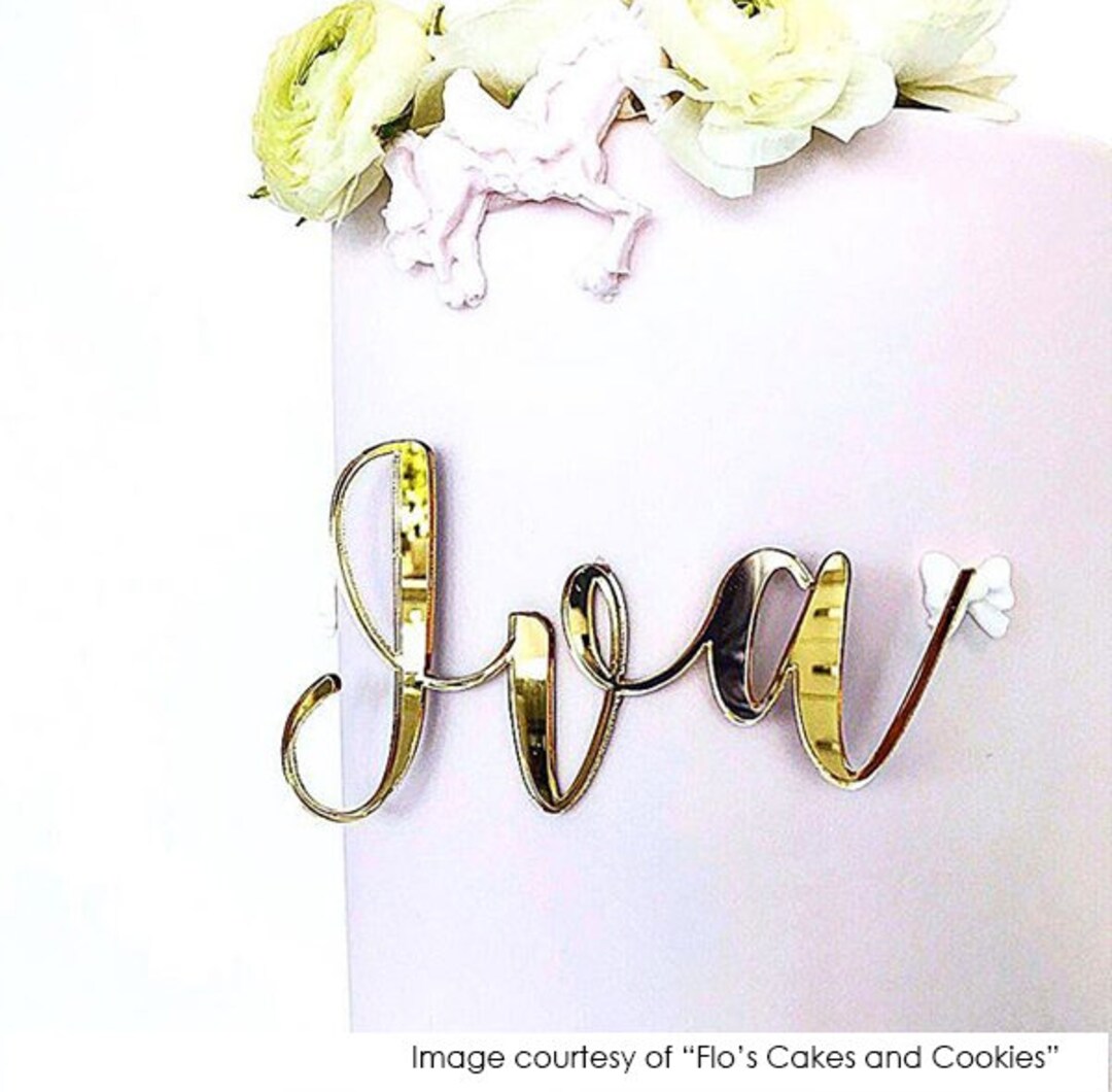 Name Plaque - Script #1 | Name Plate for Cake | Mirror Name Plates ...