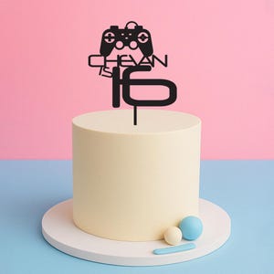 Gamer Console Cake Topper – Custom Name & Age Video Game Topper