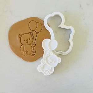 Baby Bear Balloons Cookie Stamp and Cutter – Baby Shower Gift Idea