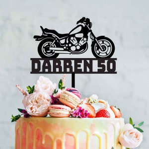 Harley Inspire Joyeux Anniversaire Motorbike Cake Topper Etsy France