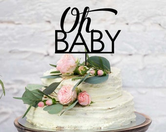 Cute Baby Shower Cake Topper - Pretty Oh Baby Baby Shower Cake Decoration Made in Melbourne Australia | Baby Shower Ideas | Baby Cake Topper