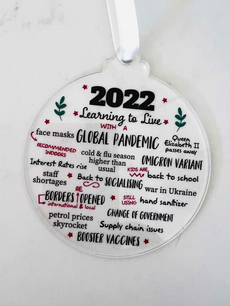 Another Year 2022, 2021 & 2020 Christmas Bauble - Lockdown  - Pandemic Ornament, Christmas Ornaments, Quarantine, 2020-2022 Momentos 