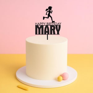 Female Runner Cake Topper – Custom Name – Birthday Gift Topper for Runners