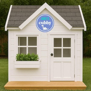 Personalised Dinosaur Cubby House Sign | Custom Round Name Plaque | Kids Outdoor Playhouse Décor