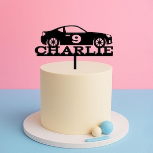 Car Cake Topper – Custom Name and Age – Racing Gift Topper