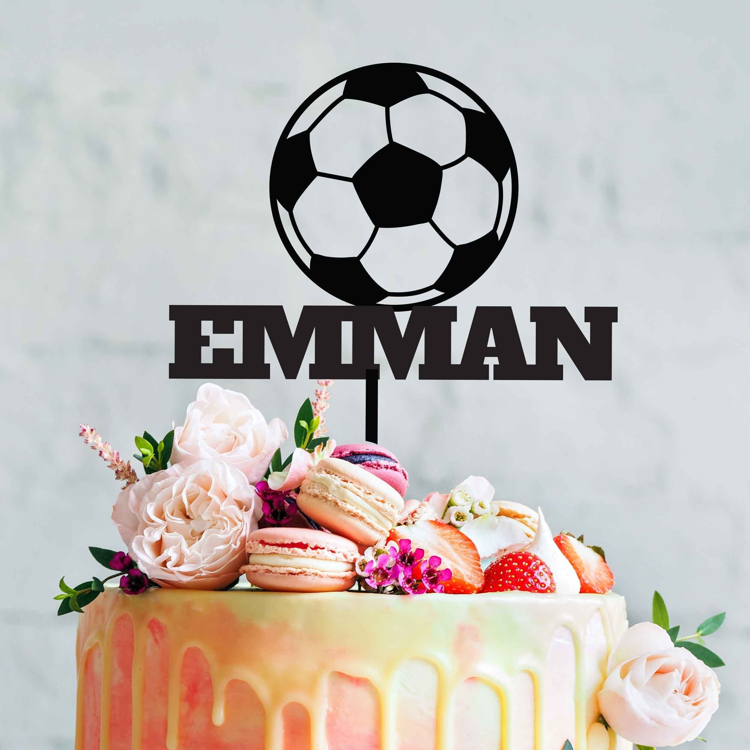 Topper torta calcio calcio, calcio calcio tema compleanno, calcio