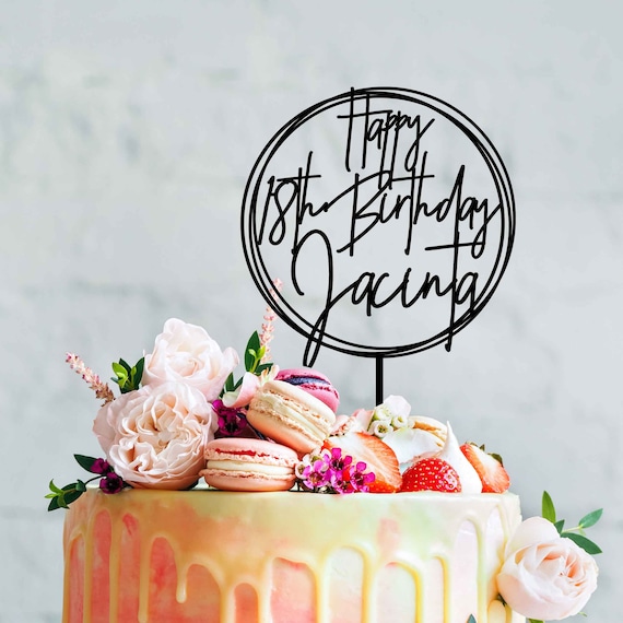 Cake topper Happy birthday personnalisé