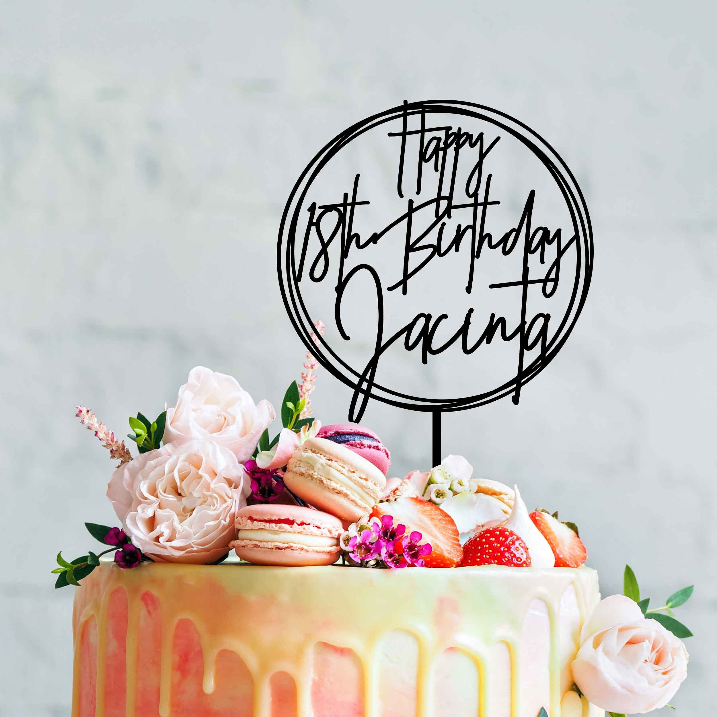 Personalised Birthday Cake Topper Custom Name Cake Topper Etsy