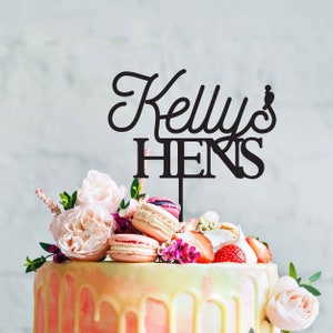 Personalised Hens Party Cake Topper - Custom Hens Night Cake Decoration - Hens Cake Topper - Engagement Cake -  Girls Hens Cake - Wedding