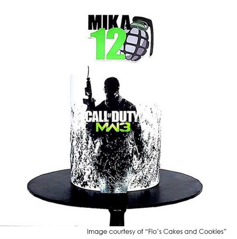Floating Custom Call Of Duty Birthday Cake Topper Gaming Etsy