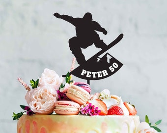 Snowboarding Birthday Cake Topper - Custom "Name & Age" Snowboarding Snowboarders Party Decoration | Cake decoration | MADE IN Australia