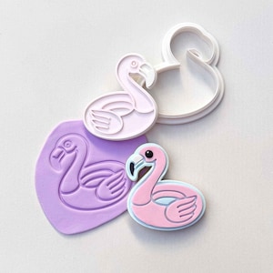 Flamingo Pool Float Cookie Stamp & Cutter – Tropical Party Gift