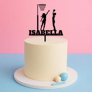 Netball Cake Topper – Personalised Name Cake Topper for Girls Sports Birthday Party
