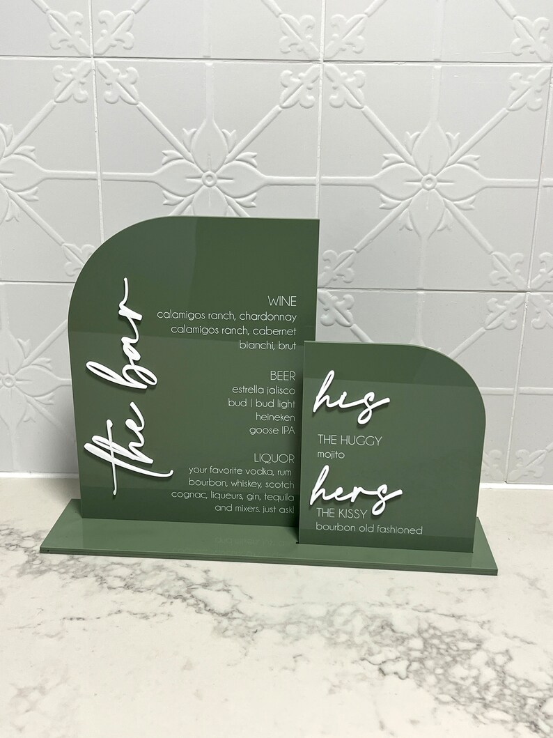 Personalised Half Arch Double Signs, Acrylic Event Signage, Bespoke ...