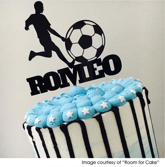 Topper per torta pallone da calcio / Nome personalizzato