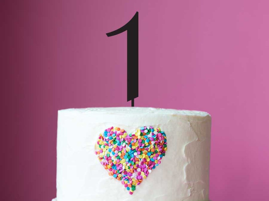 Number One Cake Topper - Kids First Birthday Cake Topper - Number 1 1st ...