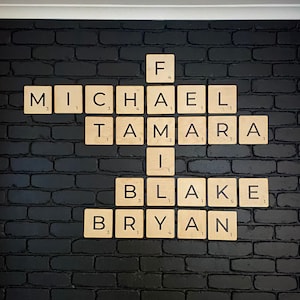 Scrabble tile wall,  Large scrabble tiles, jumbo scrabble tiles, scrabble letters, UV Printed - not Vinyl, Custom Family Name, Wall Decor
