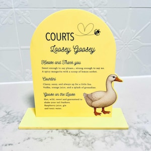 Loosey Goosey Sign – Funny Bar Sign – Acrylic Freestanding Drinks Sign – Hens Party Decor