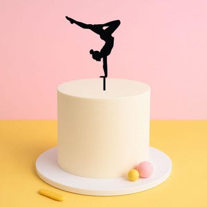 Gymnast Cake Topper – Gymnastics Handstand Silhouette Cake Decoration