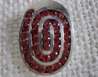 Garnet Pendant ) Silver