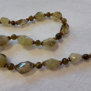 Collier Prasiolite // Argent + laiton / plaqué or