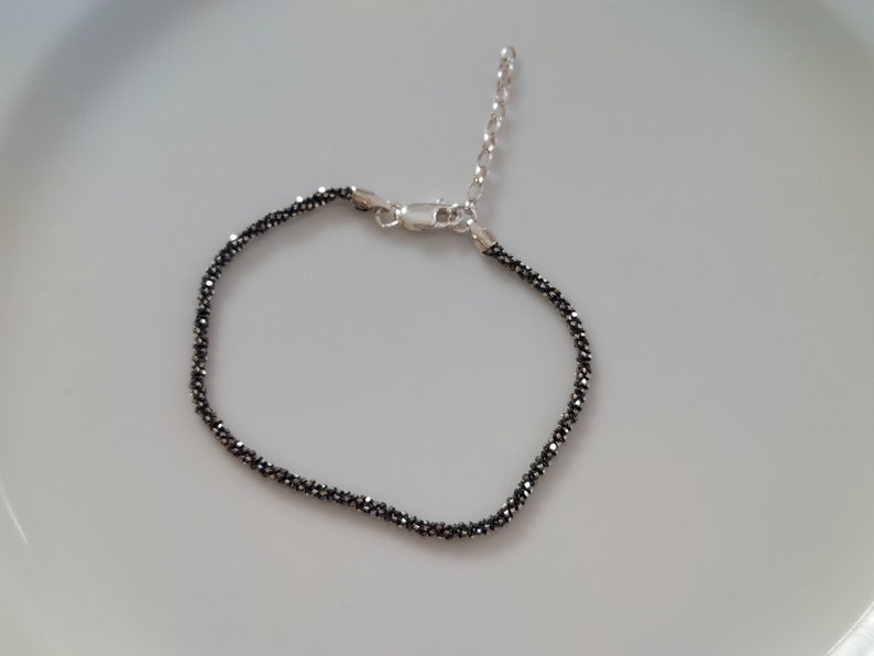 Silberkette oder Armband schwarz rutheniert // Sterling Silber // edel in verschiedenen Längen 16.5 Zentimeter