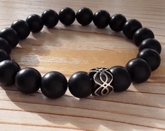 Bracelet pour homme - Onyx // sol mat / acier inoxydable