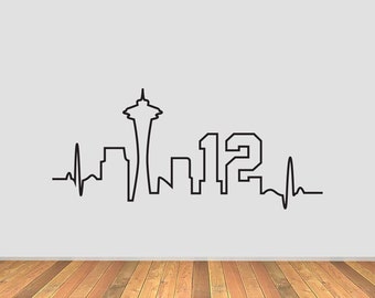 Seattle Skyline Heartbeat with 12