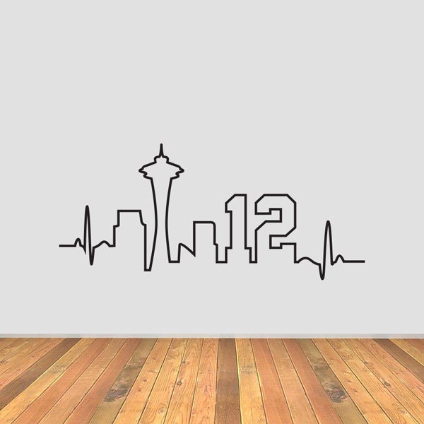 Seattle Skyline Heartbeat with 12