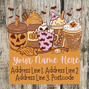 ライラックのハロウィンドリンクの住所ラベル