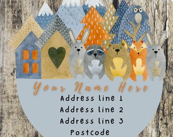 Forest animals address labels