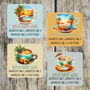 Etiquettes d'adresse pour boissons estivales