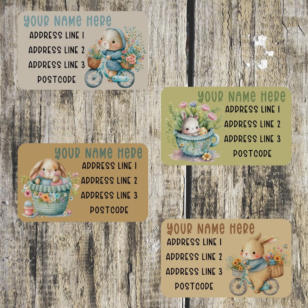 Spring Address Label Template Spring Bunny Mini Address Labels Mixed Sheet - Etsy