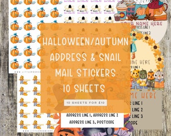 Halloween/Herbst Sticker & Adressetiketten Bundle