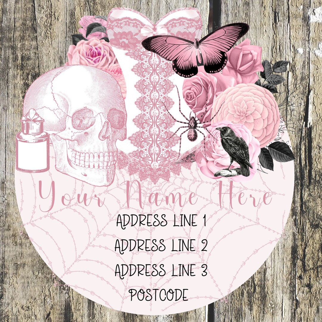 Pink Gothic Address Labels Etsy