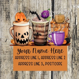 Halloween drinks address labels