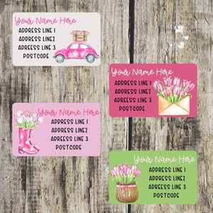 Mini spring address labels mixed sheet