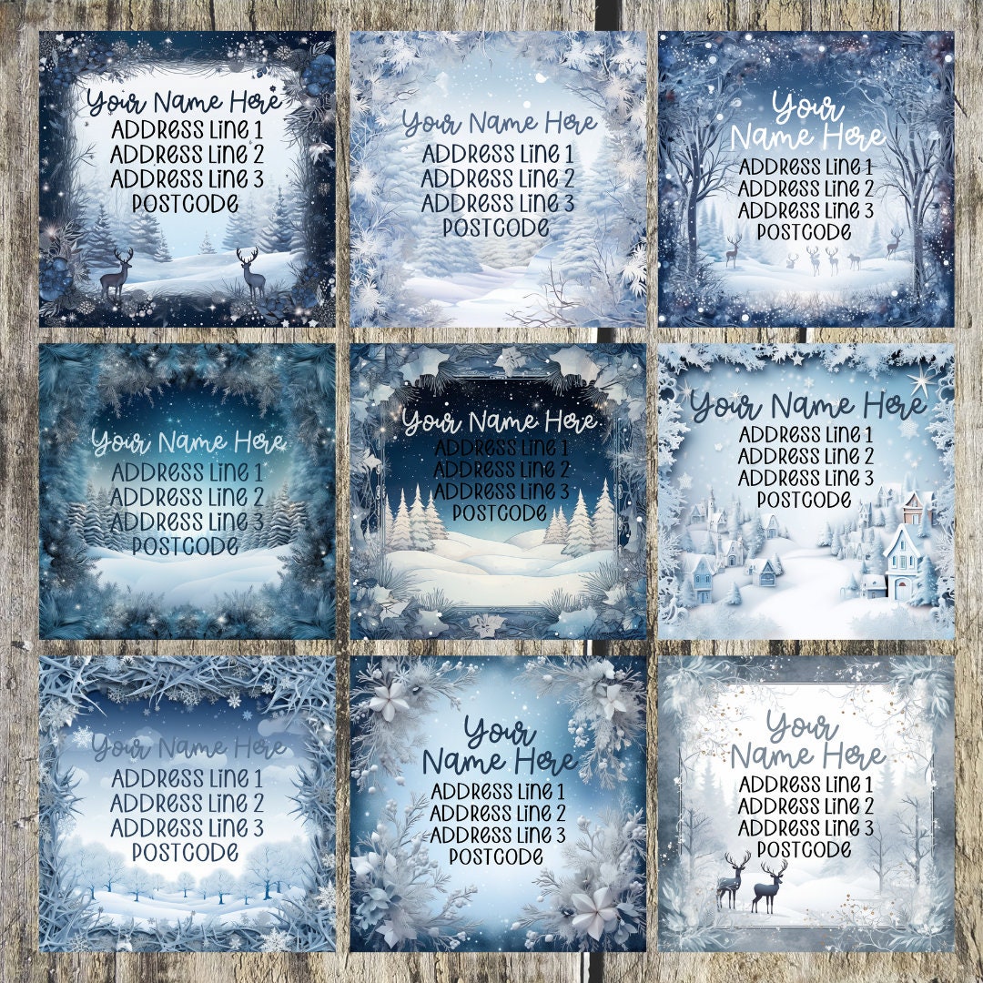Winter Rustic Labels Winter Scene Address Labels - Etsy