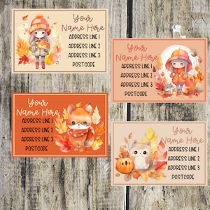Autumn address labels mixed sheet