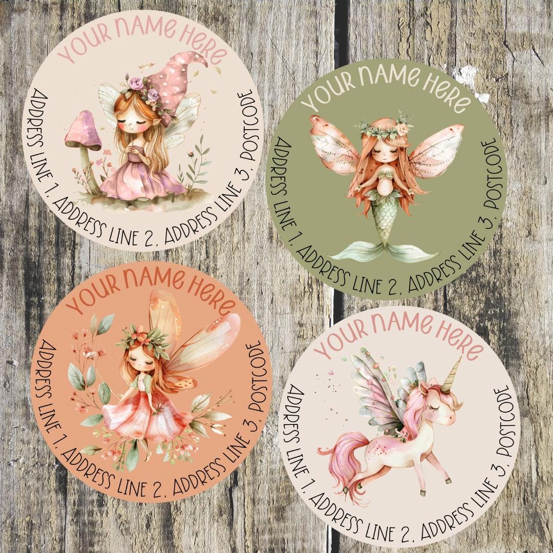 Round Fairy Address Labels Mixed Sheet - Etsy