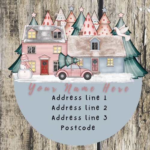 Christmas Address Sticker Christmas Tree Address Label Etsy