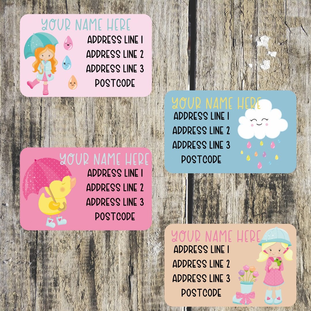 April Showers Mini Address Labels Mixed Sheet - Etsy UK