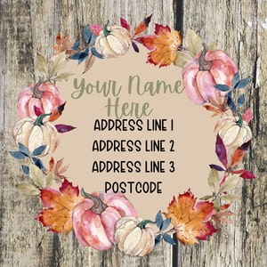 Autumn wreath address labels