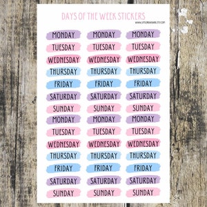 Days of the week stickers